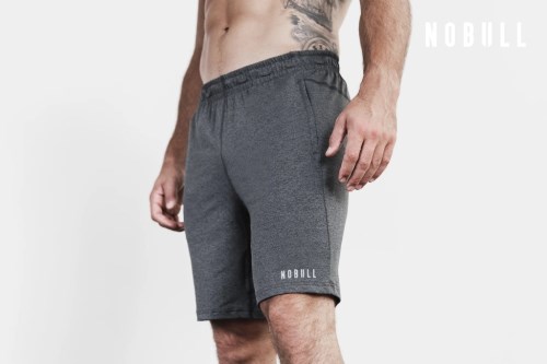 NOBULL Lightweight Knit Mens Shorts Dark Grey UK-EIZ37
